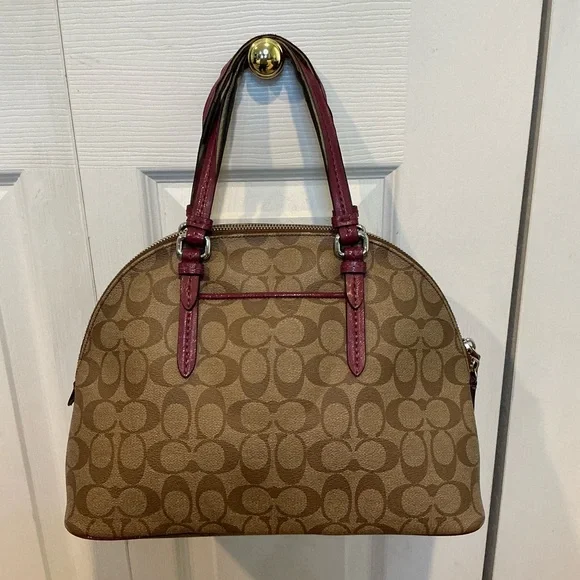 🌹🌹🌹 Coach Purse / Bag with Purple/Pink Trim - Picture 2 of 9